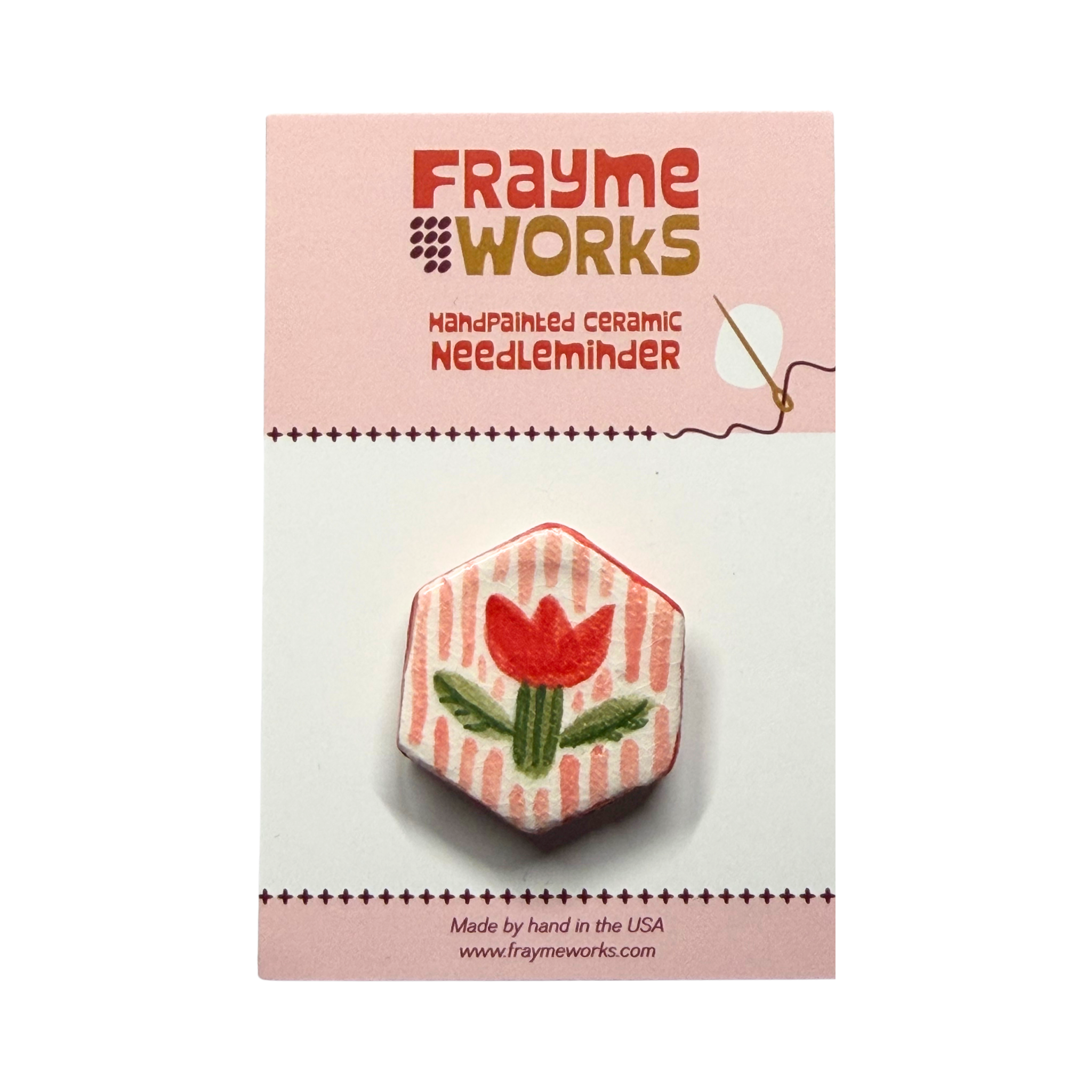 Porcelain Red Tulip Needle Minder