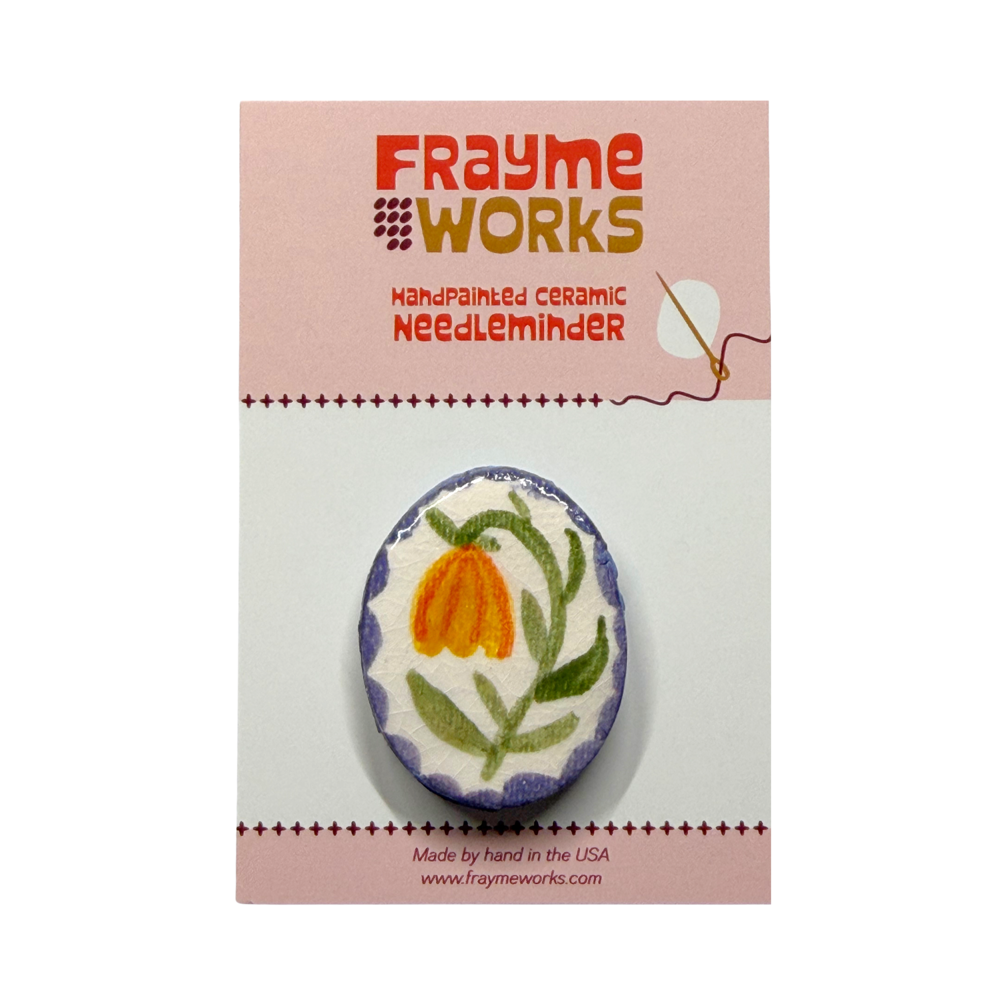 Porcelain Yellow Tulip Needle Minder
