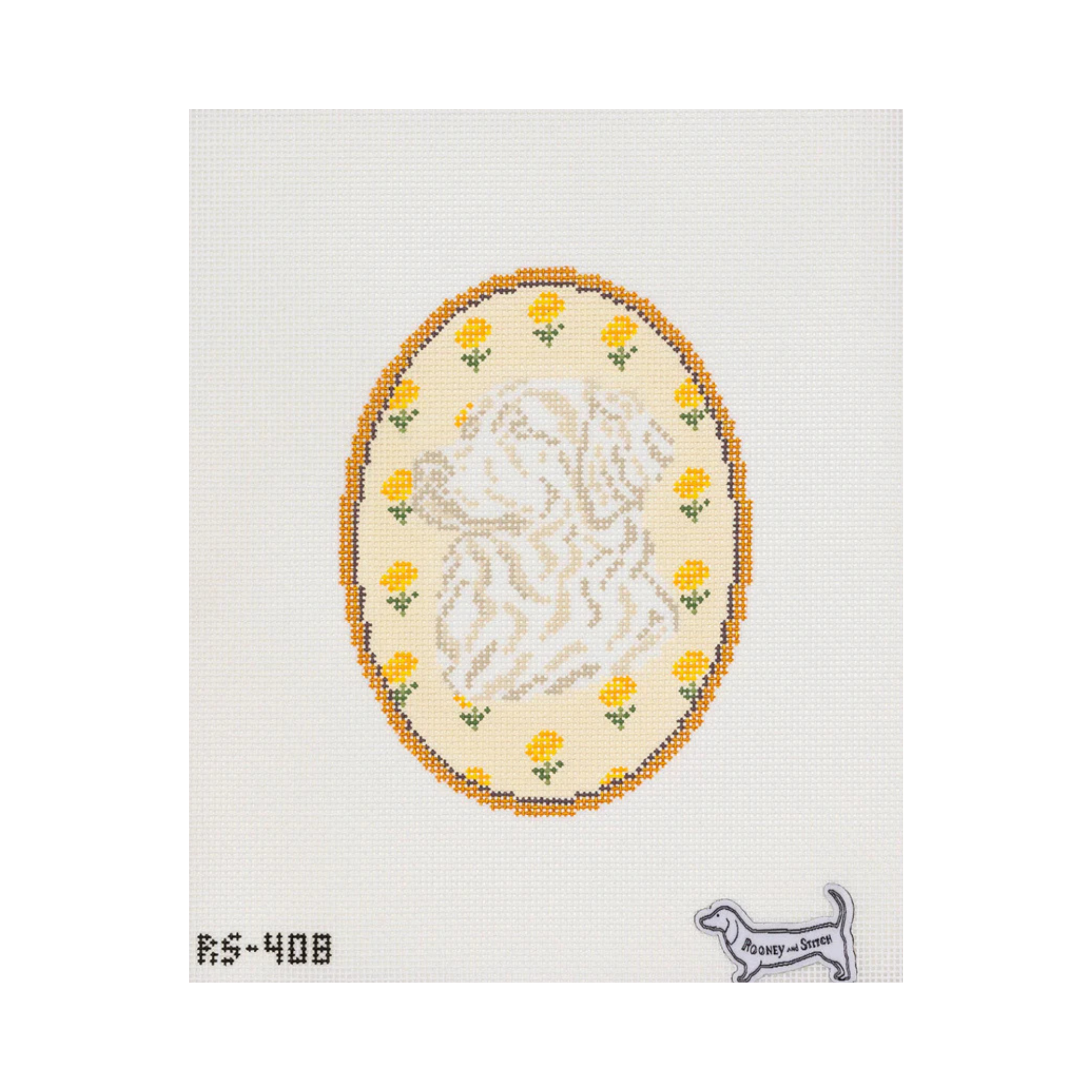 Golden Retriever Flower Cameo