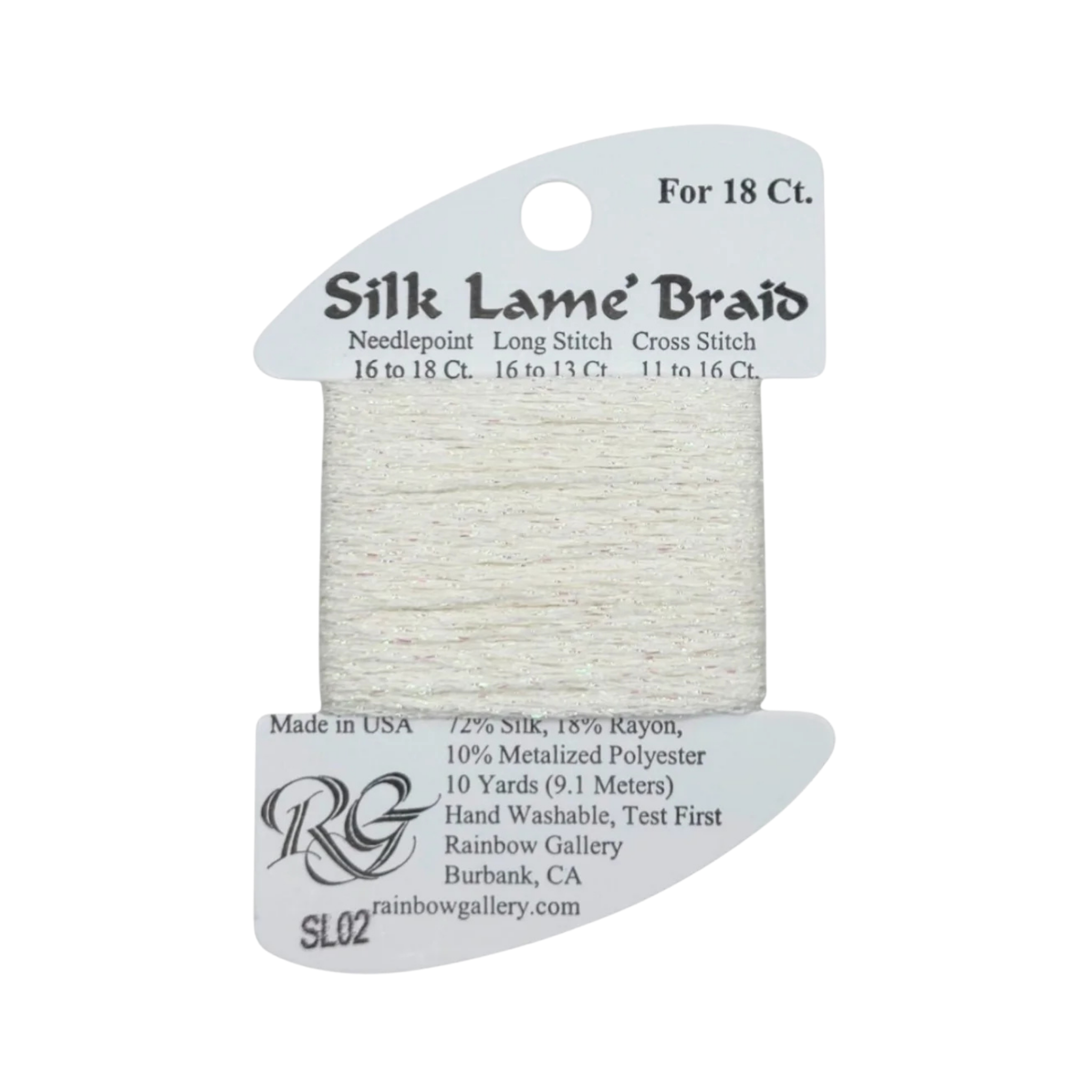 Silk Lame Braid SL02 White