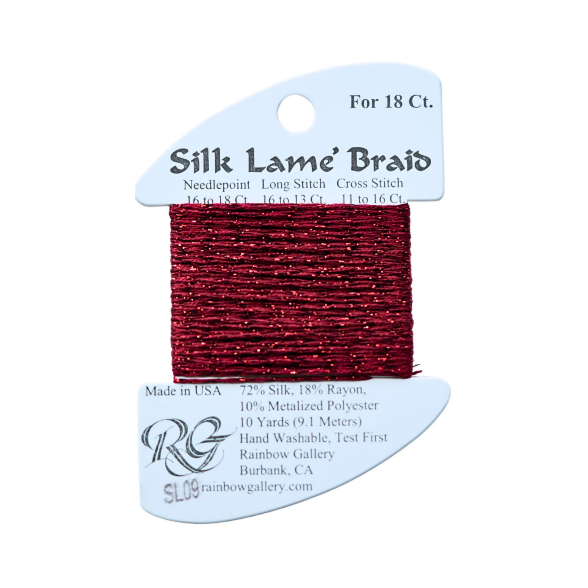 Silk Lame Braid SL09 Dark Red