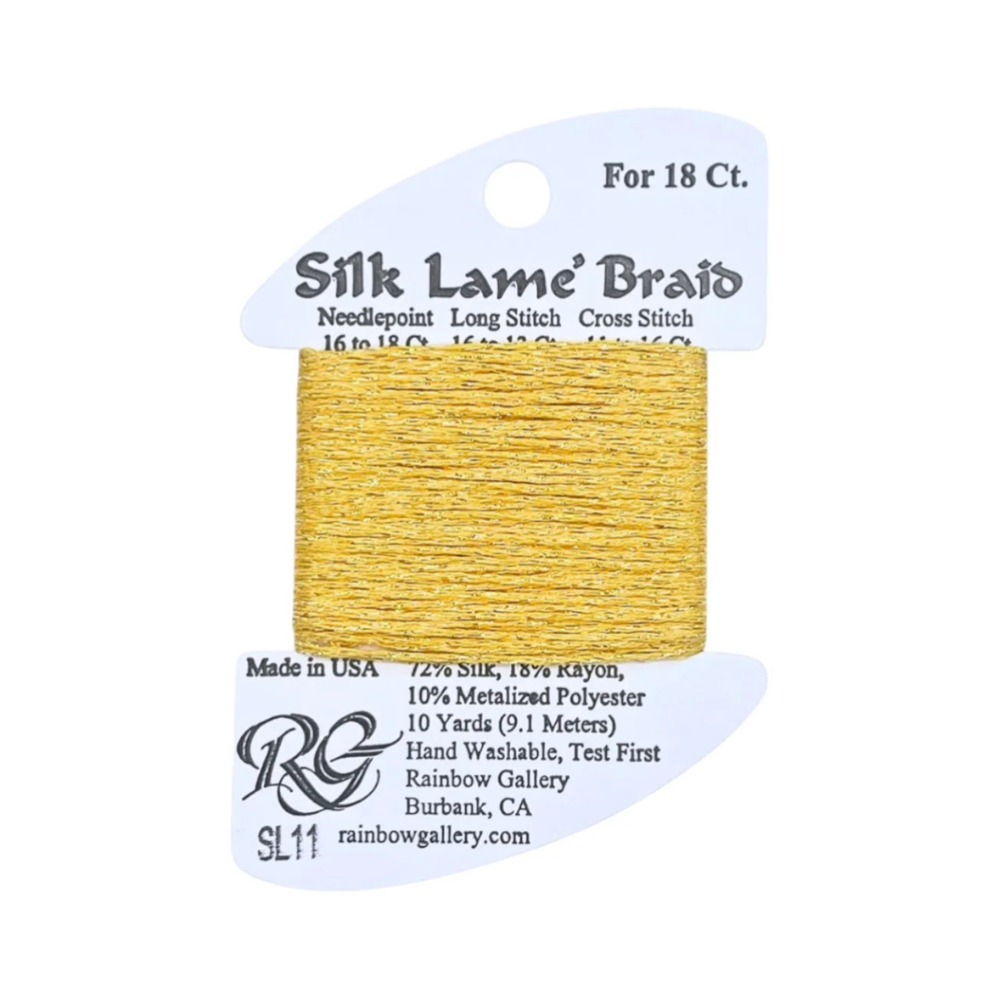 Silk Lame Braid SL11 Yellow