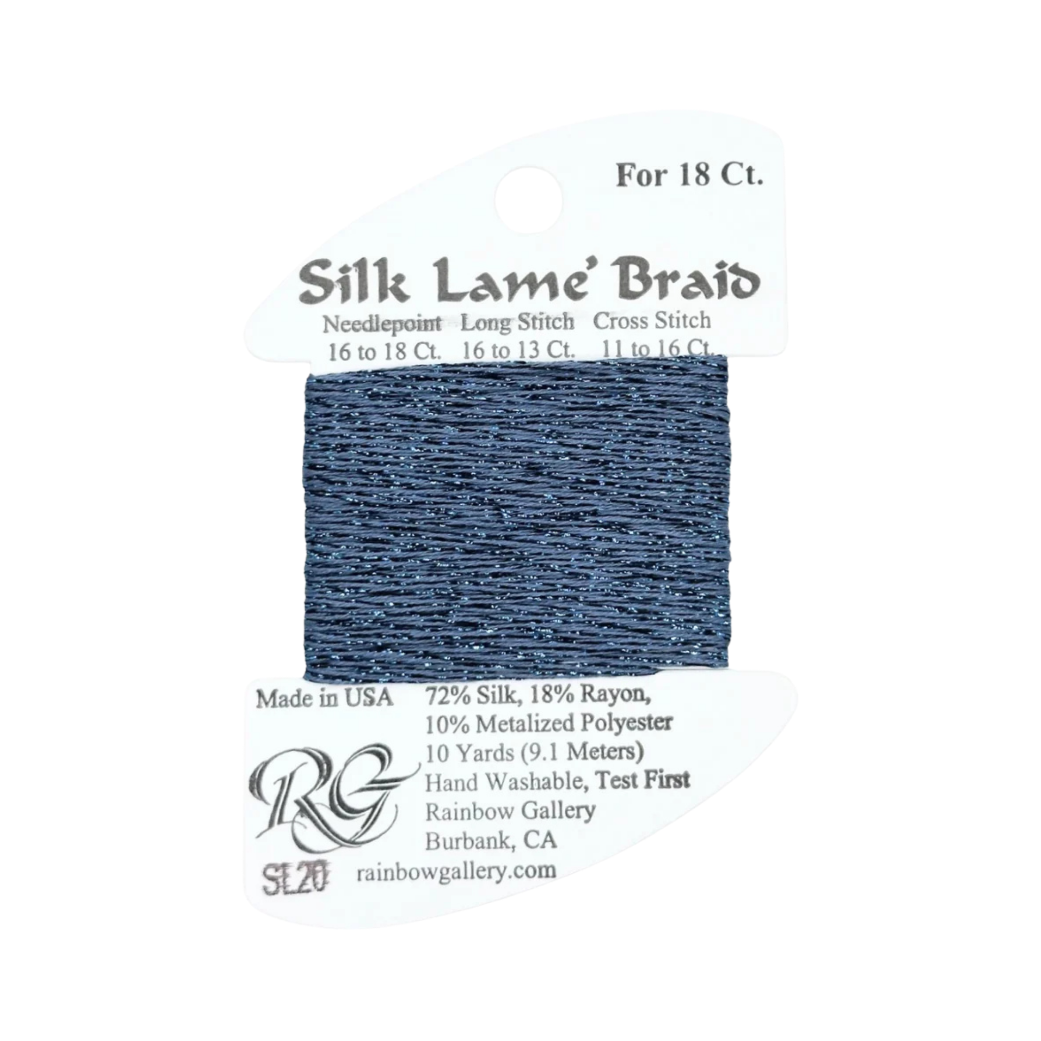 Silk Lame Braid SL20 Dark Antique Blue