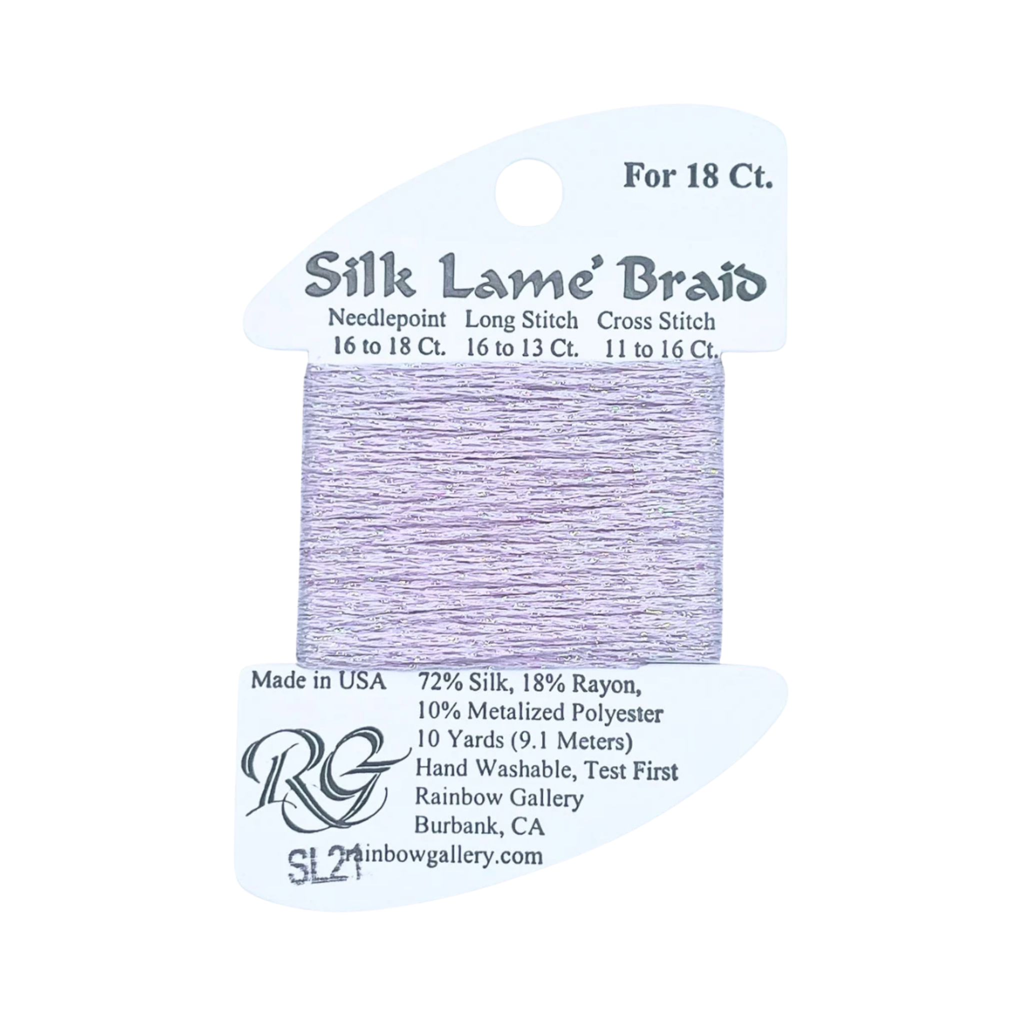 Silk Lame Braid SL21 Lite Lavender