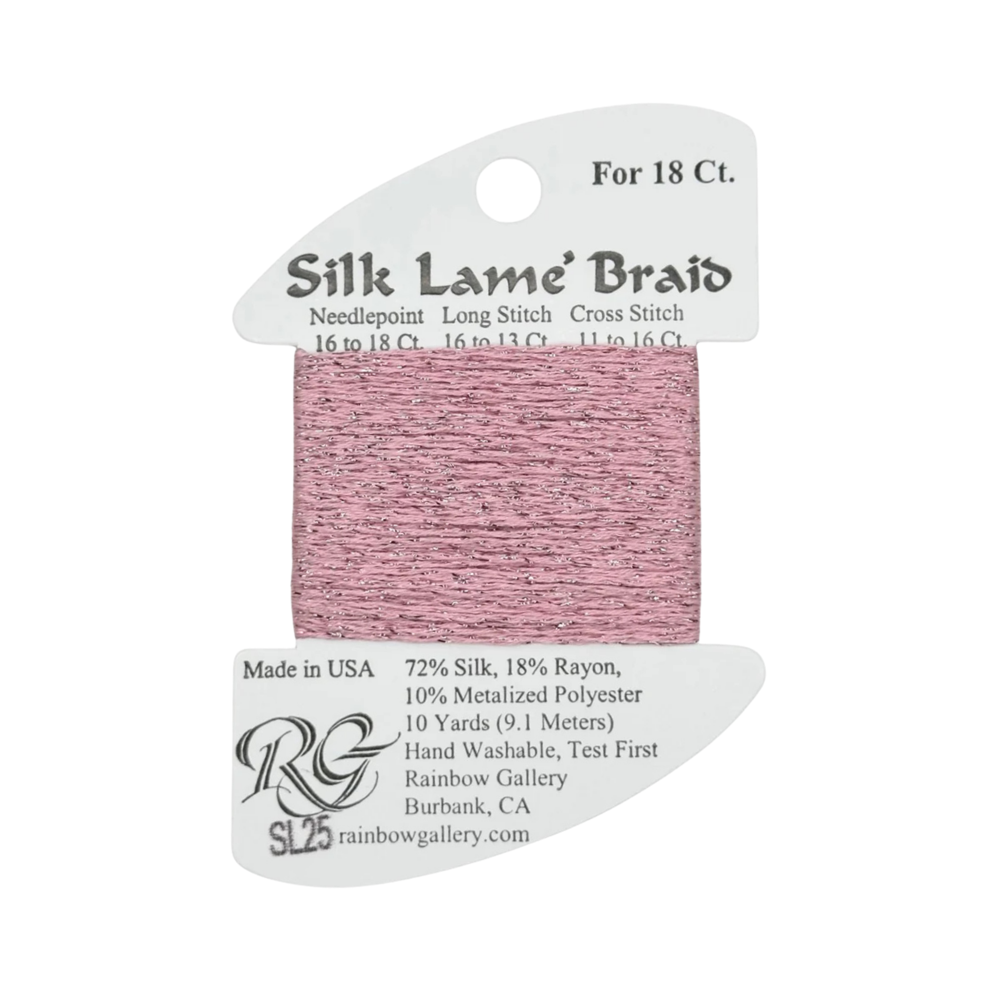 Silk Lame Braid SL25 Rose Pink