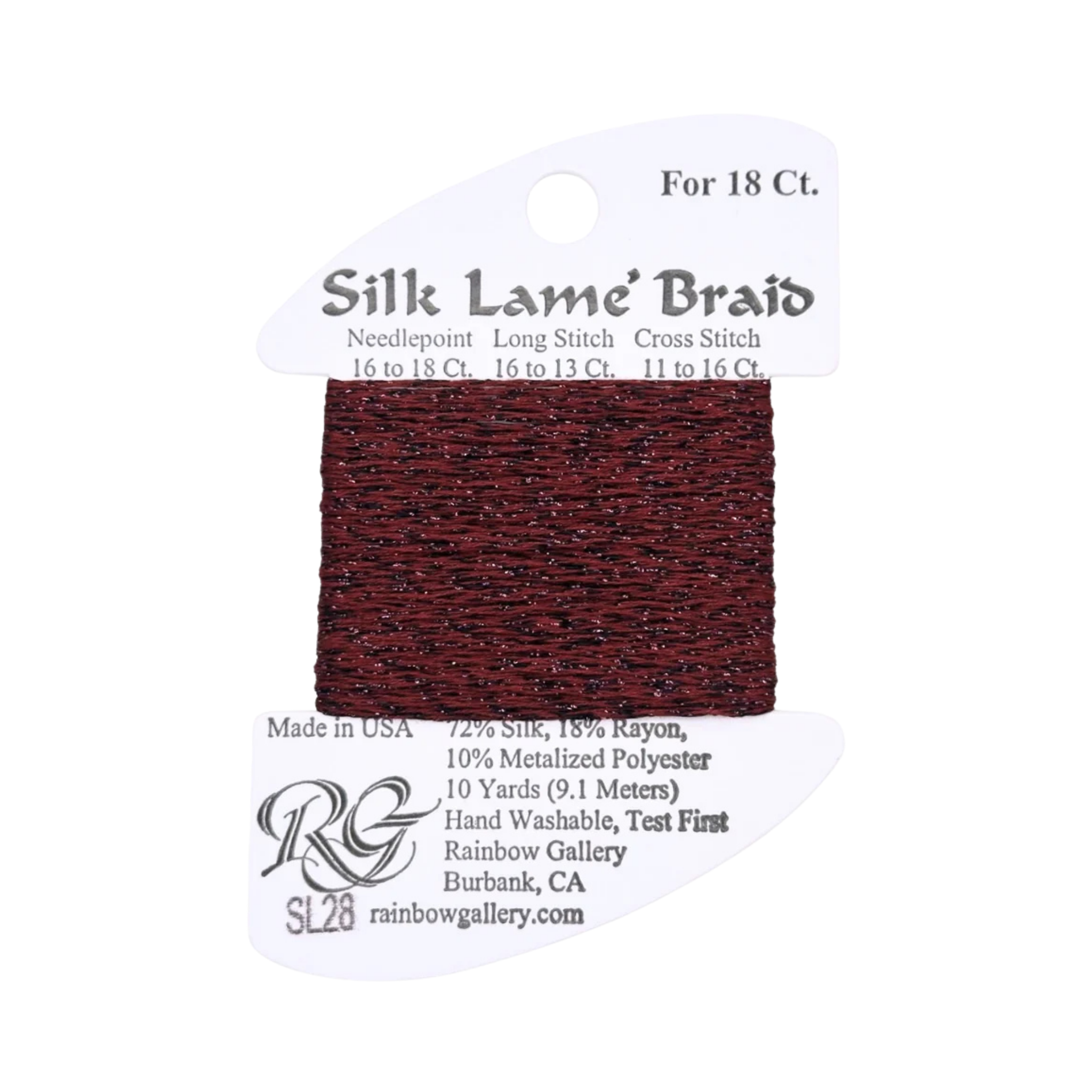 Silk Lame Braid SL28 Burgundy