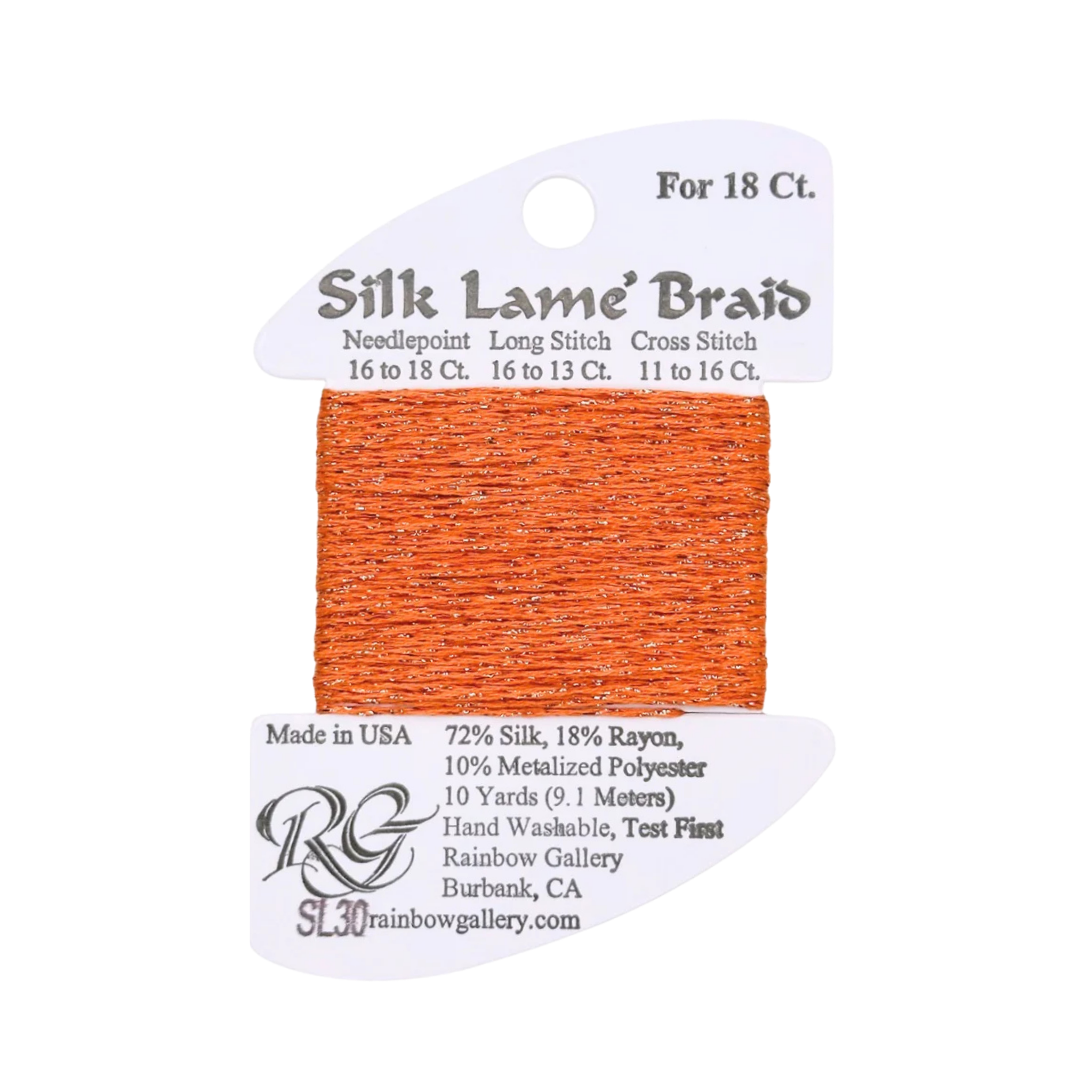 Silk Lame Braid SL30 Orange