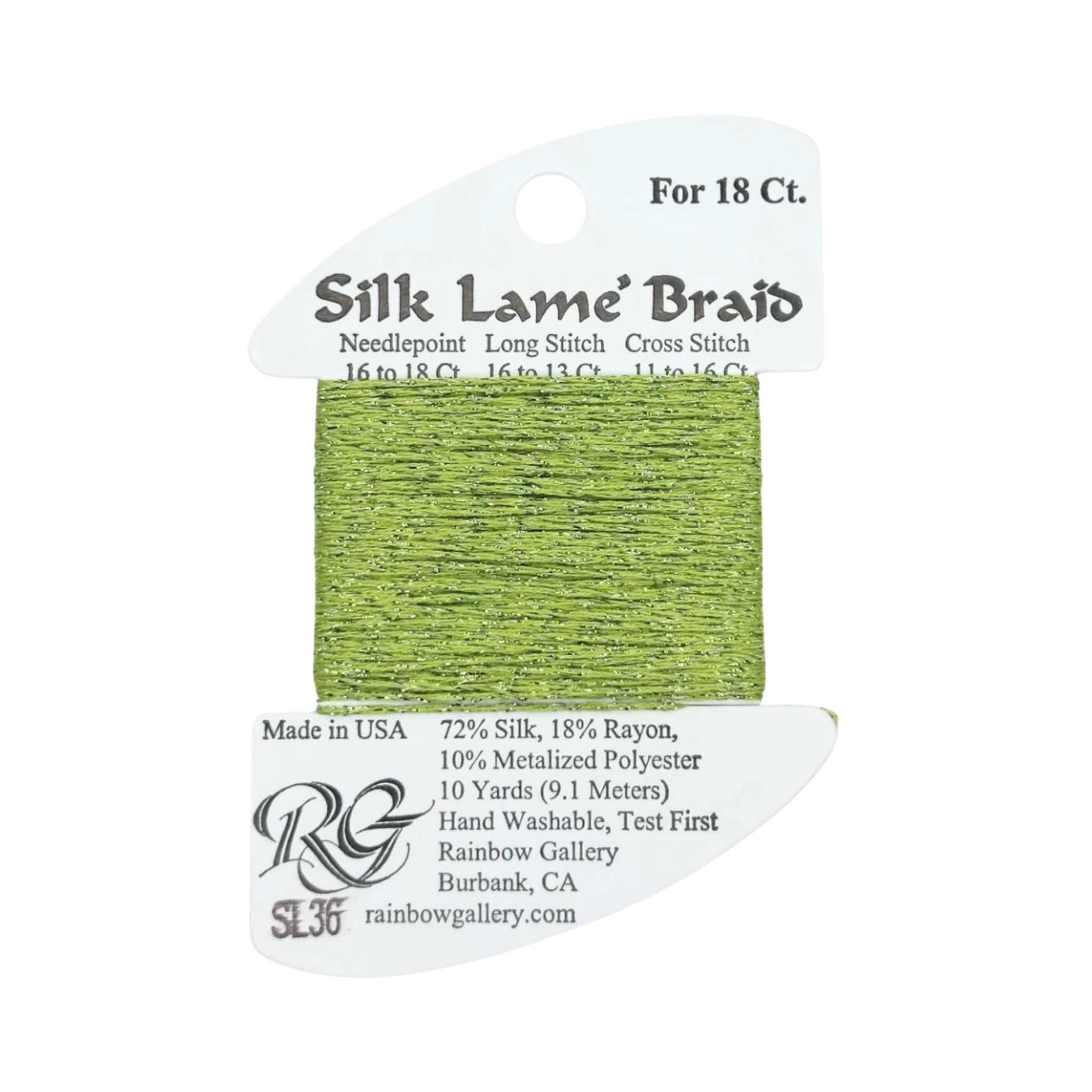 Silk Lame Braid SL36 Chartreuse