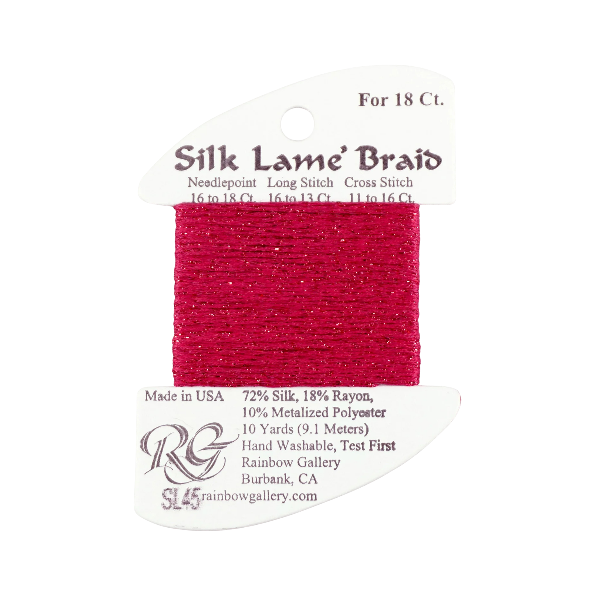 Silk Lame Braid SL45 Deep Rose