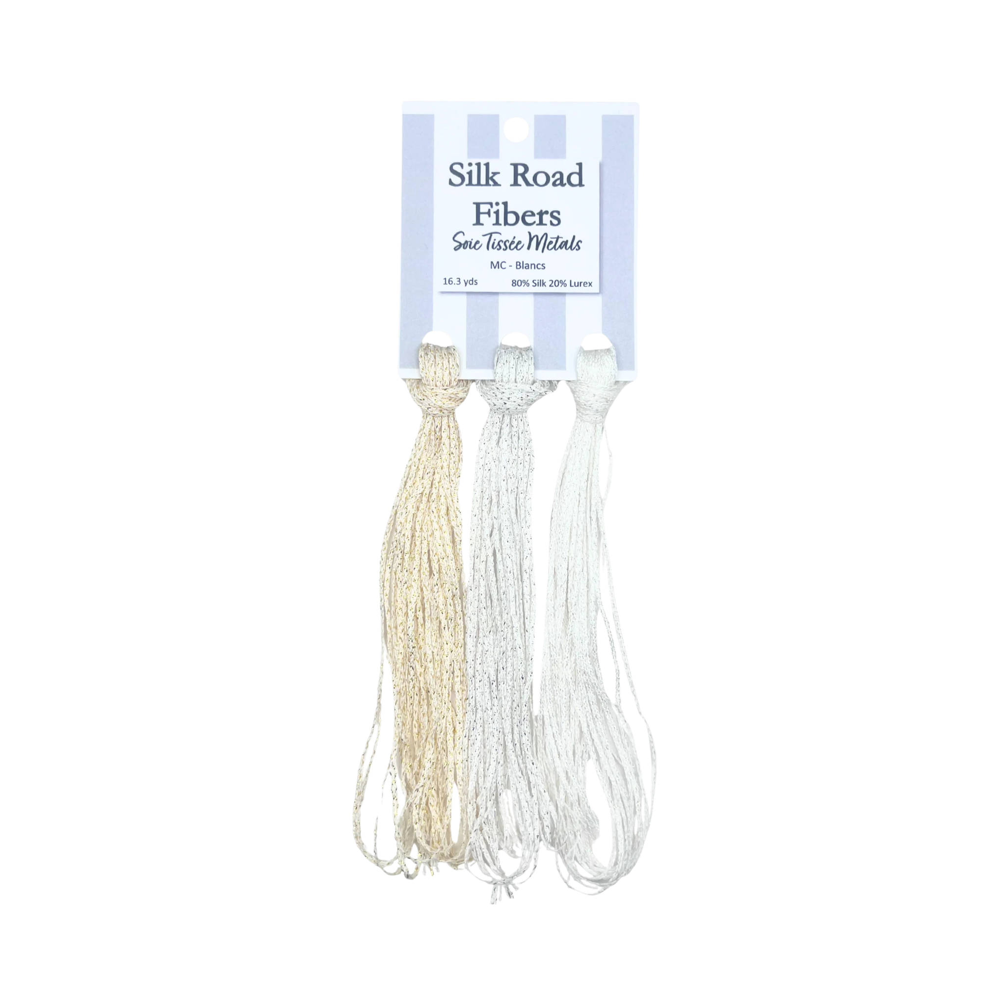 Soie Tissée Metals by Silk Road Fibers - Blancs