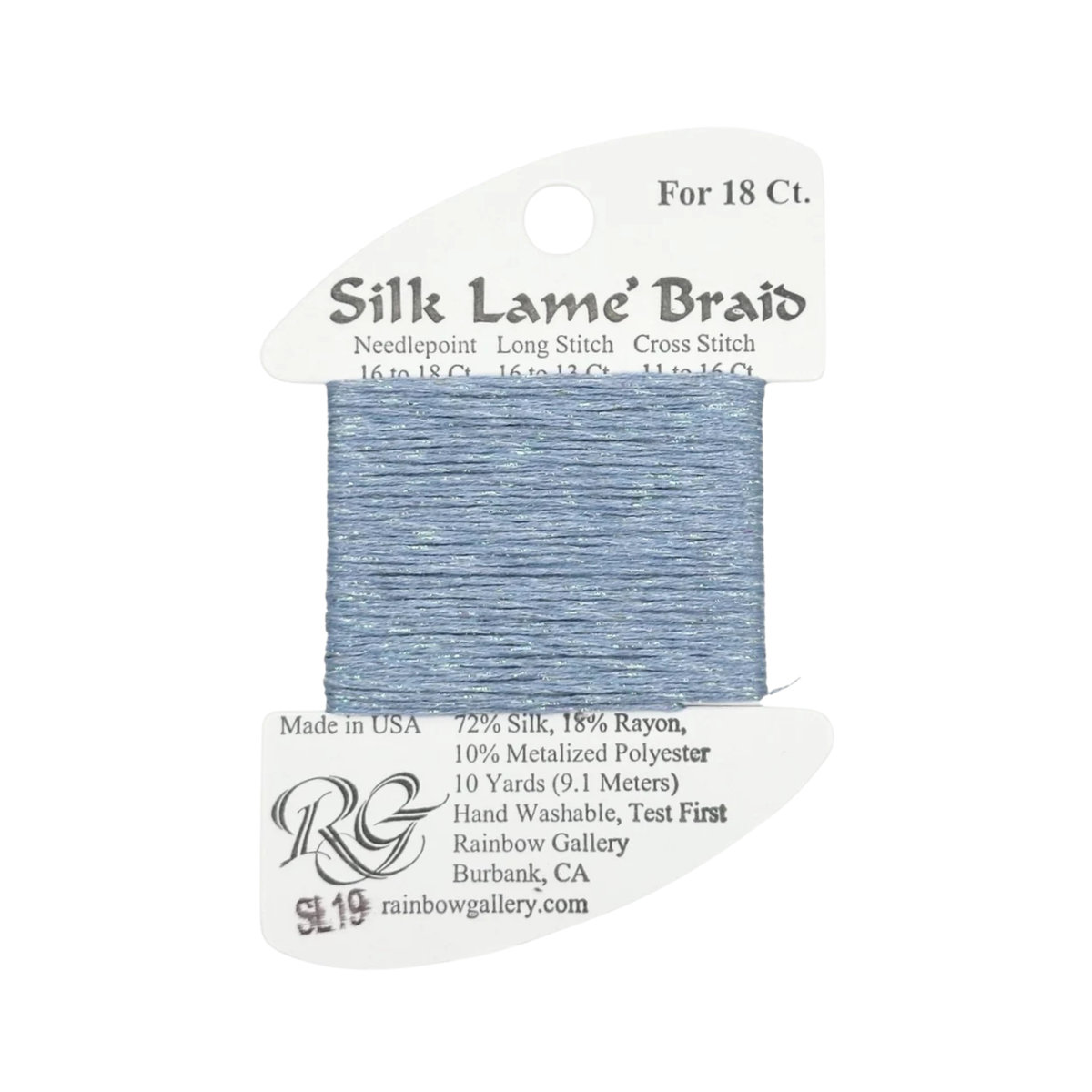 Silk Lame Braid SL19 Antique Blue