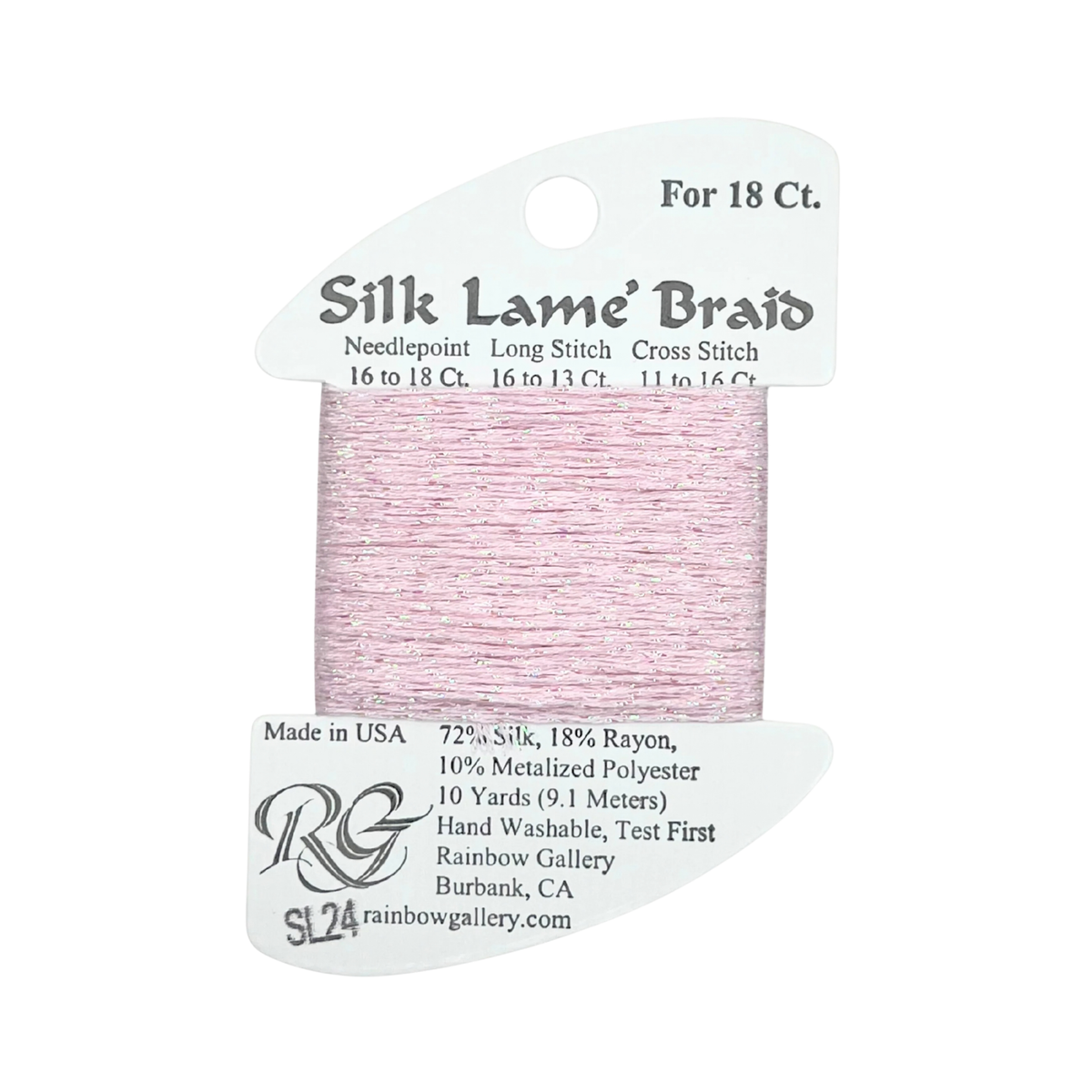 Silk Lame Braid SL24 Baby Pink