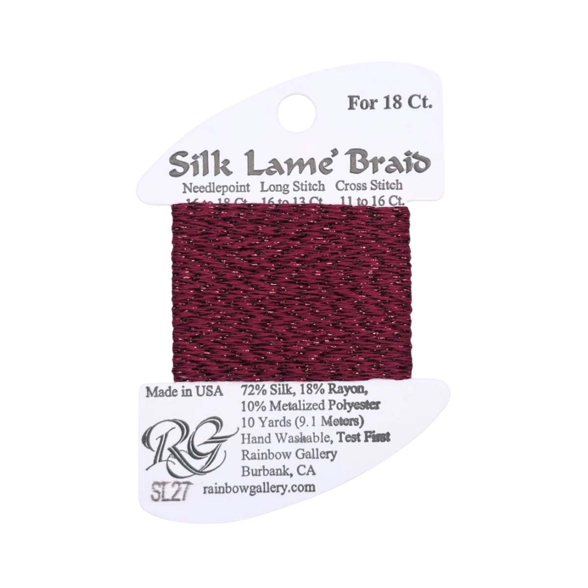 Silk Lame Braid SL27 Garnet