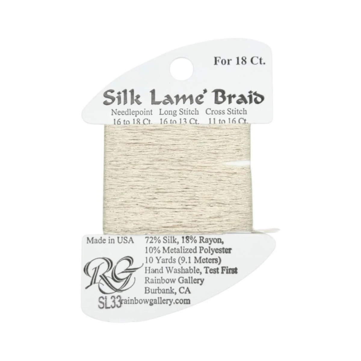Silk Lame Braid SL33 Eggshell