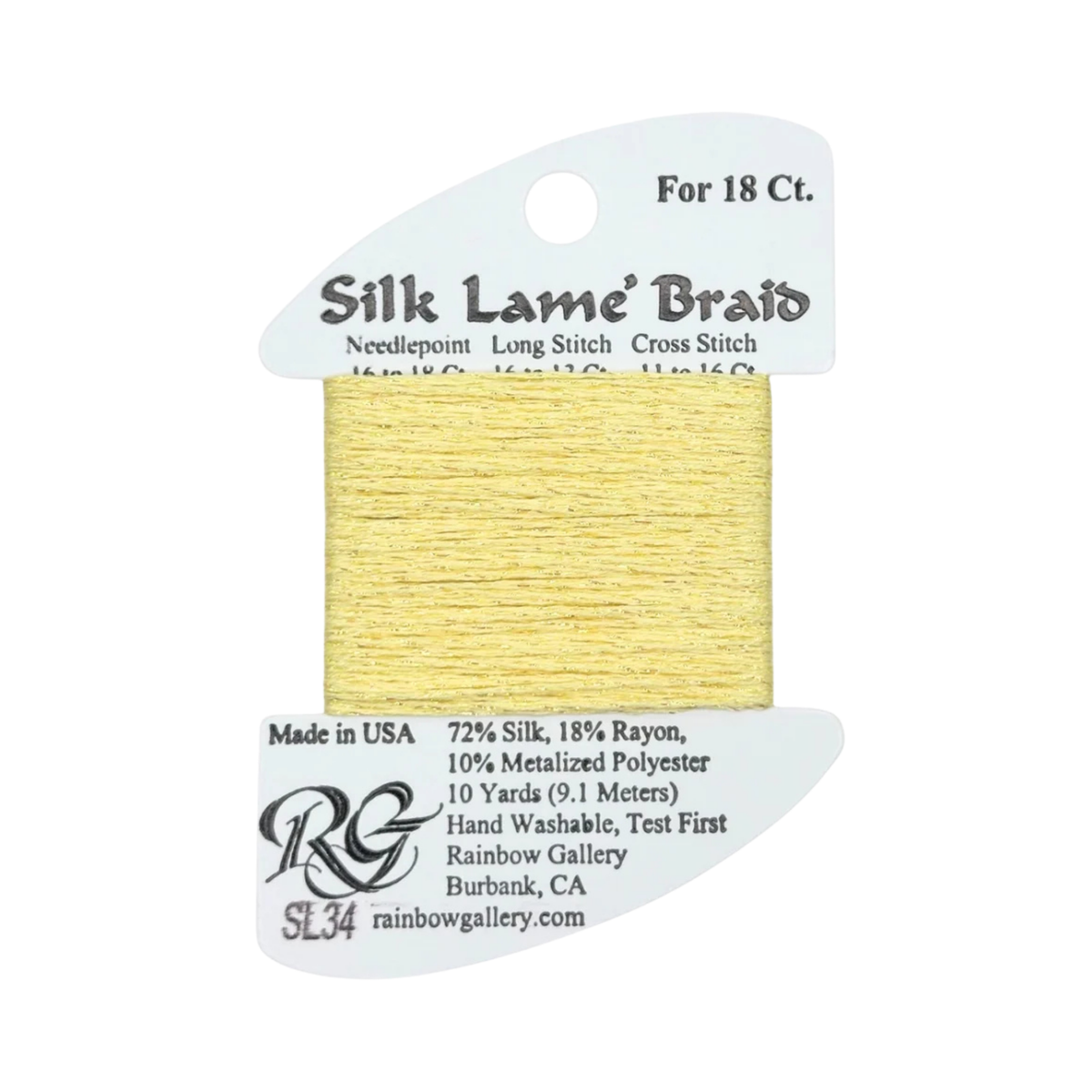 Silk Lame Braid SL34 Lemon
