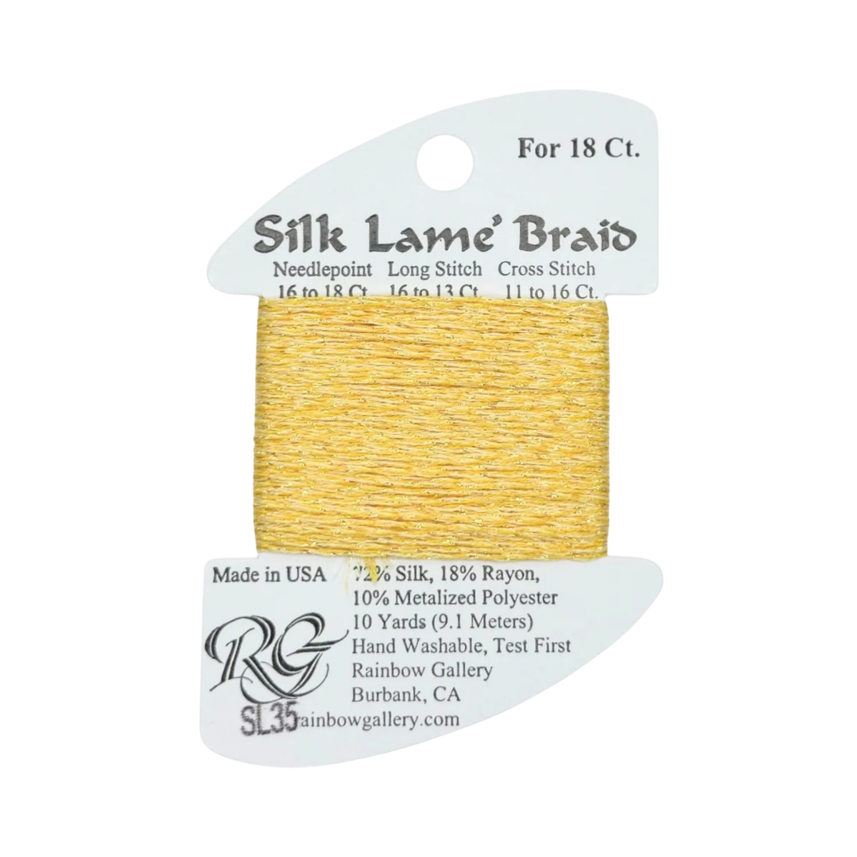 Silk Lame Braid SL35 Buttercup